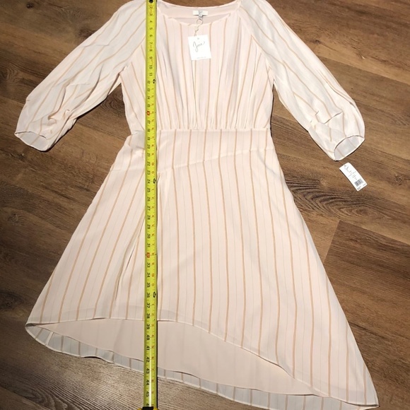 $466 JOIE GABISA ASYMMETRIC STRIPED VOILE DRESS PASTEL PINK 6 M - Picture 8 of 14